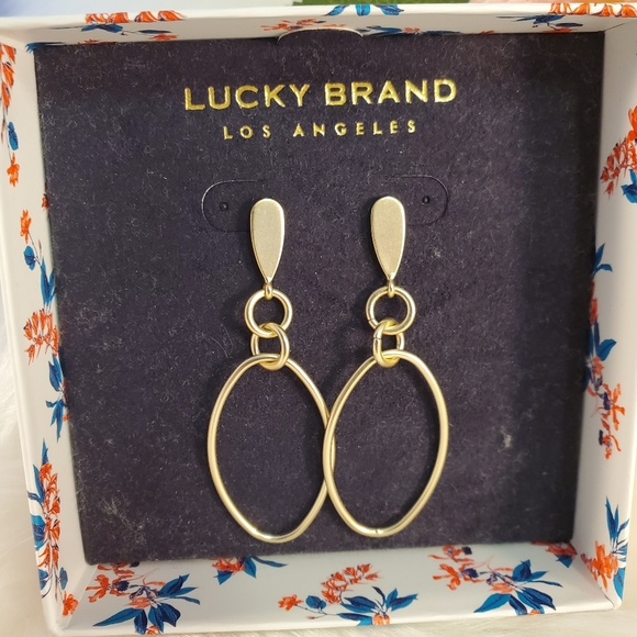 LUCKY BRAND GOLD TONE EARRINGS NEW - Picture 4 of 8